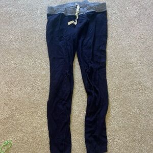 J. Crew Navy Blue Tapered Sweatpant Bottoms with Adjustable Waistband